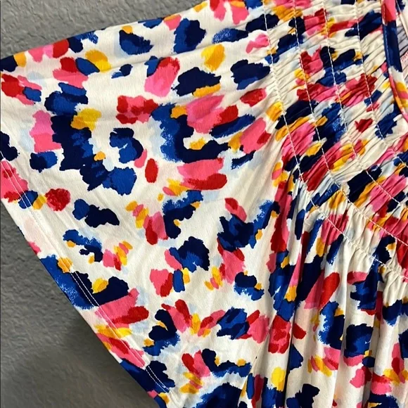Style & Co Red, Pink, Blue Ruched Cap Sleeve Blouse size 2X NWT - Picture 6 of 7